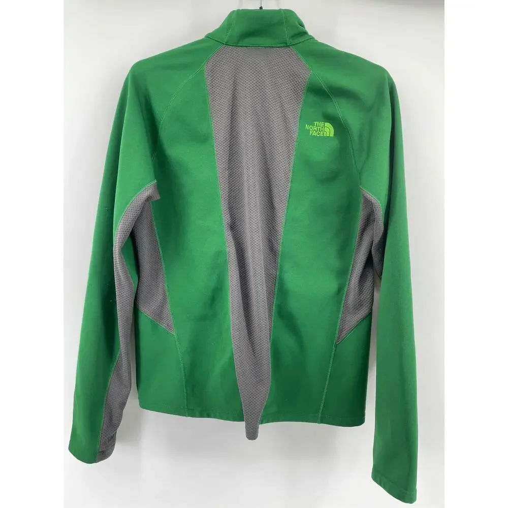 The North Face Fleece Jacket Men’s L Forest Green/Gray Thumbhole Sleeve